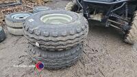 2x BKT 12.5/80-15.3 6 stud trailer / implement wheels - New never been fitted - tubeless - 5