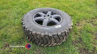 Brand new unused tyre and alloy rim 17in 5 stud 70mm centres 110mm diagonal with 265/65 M/T R17 rotational Glob Gum Tracker tyre