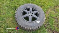 Brand new unused tyre and alloy rim 17in 5 stud 70mm centres 110mm diagonal with 265/65 M/T R17 rotational Glob Gum Tracker tyre - 2