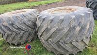 Pair of MF rear flotation tyres, 66x43-25 - 4