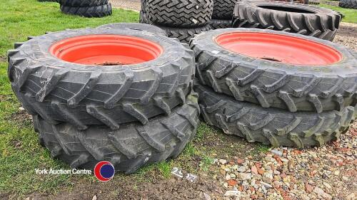 Trelleborg 380/90R50 10 stud and 380/85R34 12 stud row crop wheels to fit Fendt 60% tread all round - good