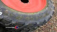 Trelleborg 380/90R50 10 stud and 380/85R34 12 stud row crop wheels to fit Fendt 60% tread all round - good - 5