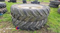 2x Michelin 480/80R46 8 stud row crop heels to fit Massey Ferguson - 4