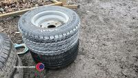 2 x trailer wheels and tyres - 195/55R10C