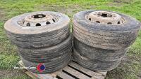6 x lowloader wheels on rims 215/75/17.5