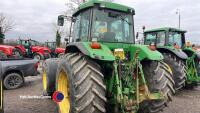 John Deere 7710 4wd tractor, front tyres 650/65, 80%, rear tyres 540/65, 70% W886 PKS 11,190hrs - 4