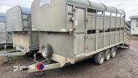 2015 Graham Edwards 14ft x 6ft6in livestock trailer, demountable with decks