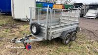 Graham Edwards 7ft x 4ft twin axle unbraked trailer with mesh cage sides and ramp back. Recently serviced and new tyres - 5