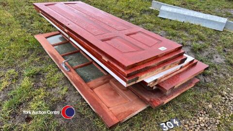 Internal solid wooden house doors, some with glass panels