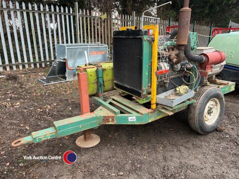 3 phase generator with six cylinder engine on its own trailer