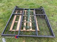 Pair of wrought iron garden gates for 12ft entrance, approx - 2
