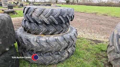Full set of 12.4 R32 and 340-85 R48 row crops for John Deere 6630