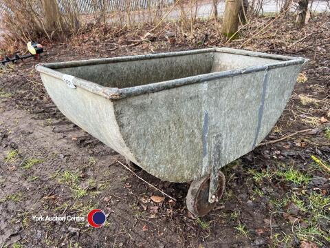 Galvanised feed bin barrow