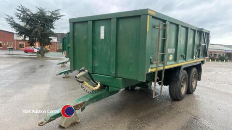 2016 Bailey TB12 grain trailer, commercial axles, hydraulic rear door