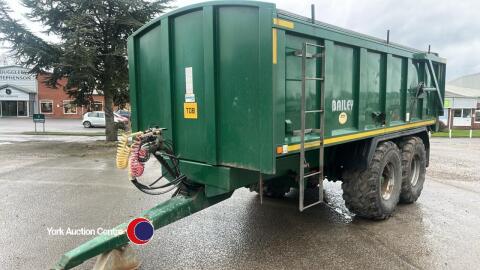 2016 Bailey TB12 grain trailer, commercial axles, hydraulic rear door, roll over sheet, sprung drawbar, air brakes, 540 floatation tyres