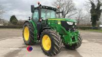 John Deere 6155R tractor, 50kph AutoQuad gearbox, air brakes, front linkage, Michelin 650-65R42 rear Michelin 540-65R30 front tyres, LED lights, electric heated mirror, daily service centre, leather steering wheel, 903 hrs, YE21 RWV, Powerguard Plus until - 2