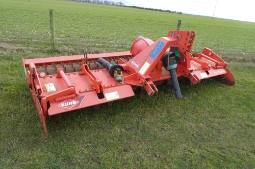 Kuhn HR3504 3.5m power harrow c/w packer roller, 2010