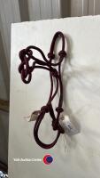 Cob Double Diamond burgundy rope halter. Made in Montana. BNWT.