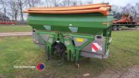 Amazone ZAM Ultra hydraulic drive, twin disc fertiliser spreader c/w Amatron+ and GPS switch control boxes in office
