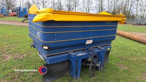 2014 KRM M2WD fertiliser spreader c/w hopper cover, weigh cells and control box
