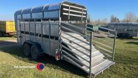 Graham Edwards GET146 livestock trailer, 14ft x 6ft c/w decks and gates, 7ft headroom - 3