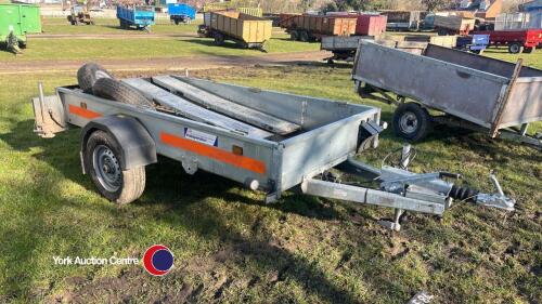 Indespension 8ft x 4ft trailer, new higher load rated wheels and tyres, braked and suspension, drop down back, all lights work, ramps and 2 spare wheels, ready for work