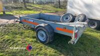Indespension 8ft x 4ft trailer, new higher load rated wheels and tyres, braked and suspension, drop down back, all lights work, ramps and 2 spare wheels, ready for work - 3
