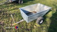 SCH 500kg Galvanised tipping dump trailer for lawn tractor or quad featuring wide wheels, British Made - 2