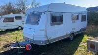 Hymer caravan, 4 birth fixed bed, new tyres and wheel bearings last year, good condition, key in office - 2