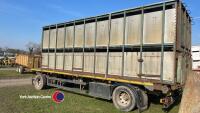 22 ft trailer air brakes air suspension c/w 20 ft livestock box no decks inc 2 piece dividing gate - 2