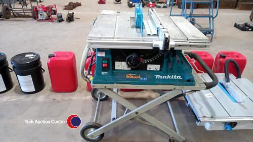 Makita saw bench on transport trolley