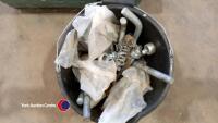 Bucket of new and unused gate hinges and hooks - 2