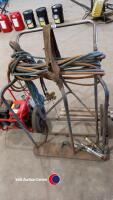 Bottle trolley with baggings, cutting gun and clocks