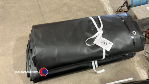 2 x New black PVC Tarpaulin Sheets 8m x 5m, NON FR