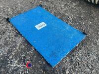Large aluminium backed with straps running contact mat in blue - 2