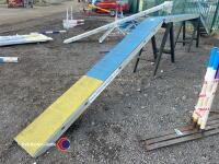 First contact training size dog walk in blue and yellow with wooden trestles
