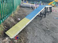 First contact training size dog walk in blue and yellow with wooden trestles - 3
