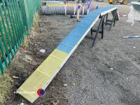 First contact training size dog walk in blue and yellow with wooden trestles - 4