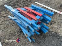 Set of 8 wooden jump wings in blue and red