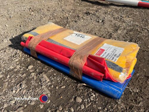 3 x unused velcro sandbags for tunnels in yellow, red and blue