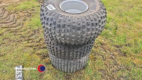 3 x as new ATV/quad trailer wheels and centres