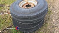 Pair 11.00-16 tractor front tyres, 90% Good