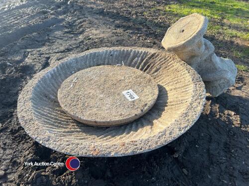 Concrete bird bath