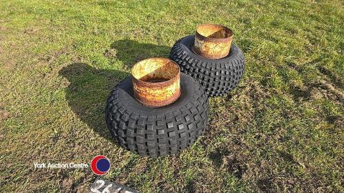 Pair 22-11.00-8 sheep trailer wheels