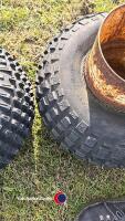 Pair 22-11.00-8 sheep trailer wheels - 3