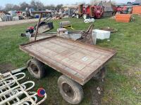 Old wooden 4 wheeled trolley