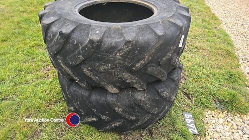 2 x spare telehandler tyres. 17.5R24 Michelin