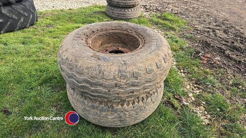 Pair of BKT 12.5/80 15.3 Wheels and tyres