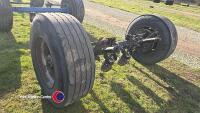 Bpw axle on drum brakes c/w super single wheels and tyres