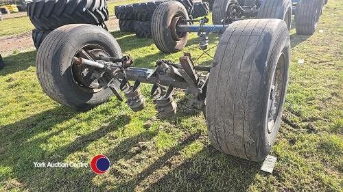Bpw axle on drum brakes c/w super single wheels and tyres